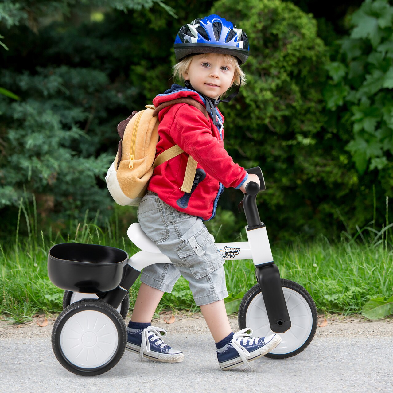 Toddler Tricycle with 86 Degree Steering and Sturdy Carbon Steel Construction - 28" L x 17" W x 20.5" H